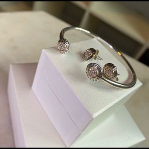 Discontinued Pandora earrings and bangle